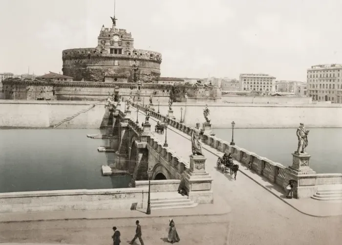 Framed Print : Vintage 19th century photograph: Ponte and Castel Sant Angelo, River Tiber, Rome Italy Framed Print : Vintage 19th century photograph: Ponte and Castel Sant Angelo, River Tiber, Rome Italy