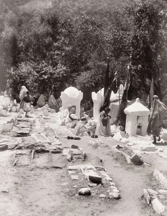 Framed Print : Vintage 19th century photograph: religious ceremony in a Muslim cemetery, Blida, Algeria Framed Print : Vintage 19th century photograph: religious ceremony in a Muslim cemetery, Blida, Algeria