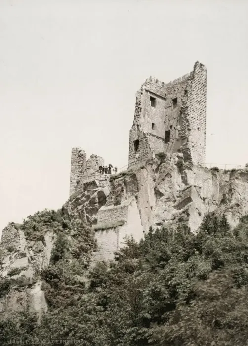 Framed Print : Vintage 19th century photograph: The ruined castle Burg Drachenfels, Cologne, Germany