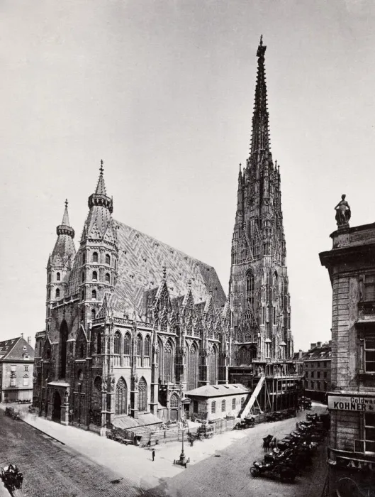 Framed Print : Vintage 19th century photograph - St. Stephens Cathedral is the mother church of Framed Print : Vintage 19th century photograph - St. Stephens Cathedral is the mother church of