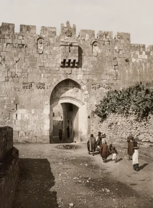Framed Print : Vintage 19th century photograph: St. Stephens Gate, Lion Gate, Jerusalem, Palestine Framed Print : Vintage 19th century photograph: St. Stephens Gate, Lion Gate, Jerusalem, Palestine