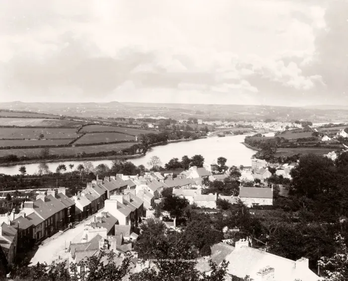 Framed Print : Vintage 19th century photograph - United Kingdom - Cardigan, St Dogmaels, Wales Framed Print : Vintage 19th century photograph - United Kingdom - Cardigan, St Dogmaels, Wales