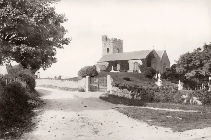 Framed Print : Vintage 19th century photograph - United Kingdom - Llandrillo Church, Wales Framed Print : Vintage 19th century photograph - United Kingdom - Llandrillo Church, Wales
