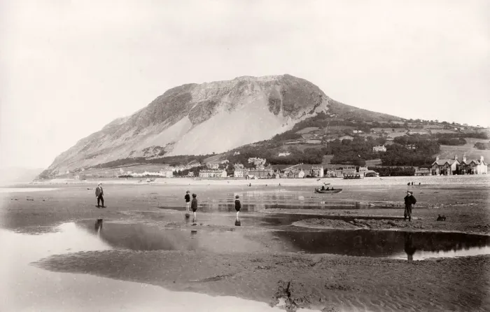 Framed Print : Vintage 19th century photograph - United Kingdom - Llanfairfechan, Wales, the beach Framed Print : Vintage 19th century photograph - United Kingdom - Llanfairfechan, Wales, the beach