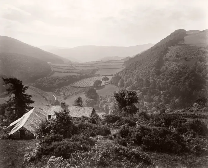 Framed Print : Vintage 19th century photograph - United Kingdom - Llyfnant valley, Powys, Wales Framed Print : Vintage 19th century photograph - United Kingdom - Llyfnant valley, Powys, Wales