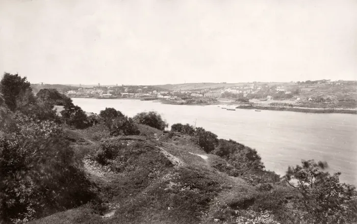 Framed Print : Vintage 19th century photograph - United Kingdom - Menai town, Wales Framed Print : Vintage 19th century photograph - United Kingdom - Menai town, Wales