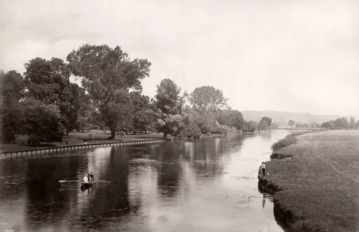 Framed Print : Vintage 19th century photograph - United Kingdom - Whitchurch from the bridge Framed Print : Vintage 19th century photograph - United Kingdom - Whitchurch from the bridge