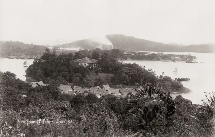 Framed Print : Vintage 19th century photograph: View from Mount Faber, Singapore Framed Print : Vintage 19th century photograph: View from Mount Faber, Singapore