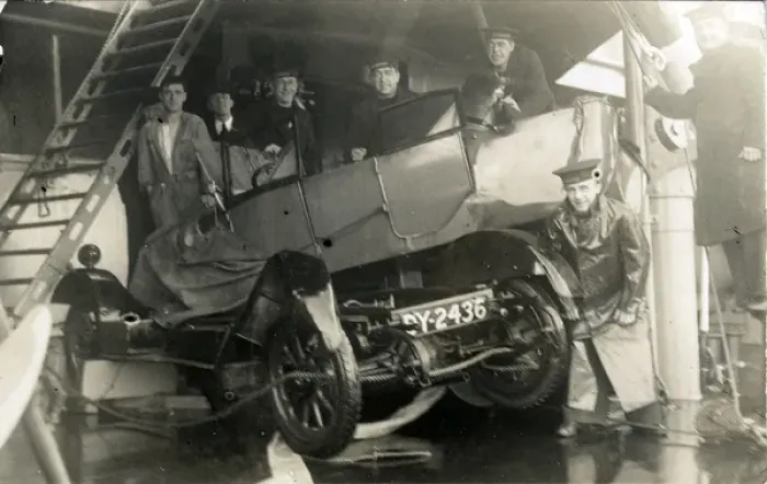 Framed Print : Vintage Car Wreck on Ship (possibly a Morris) Framed Print : Vintage Car Wreck on Ship (possibly a Morris)