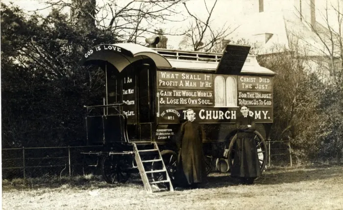 Framed Print : Vintage Caravan - The Church Army, Britain Framed Print : Vintage Caravan - The Church Army, Britain