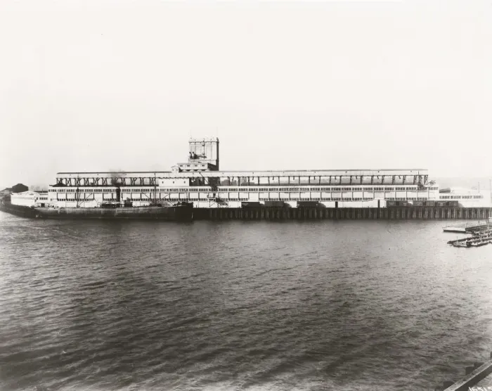 Framed Print : Vintage early 20th century press photograph: Hanford Street terminal, Seattle Framed Print : Vintage early 20th century press photograph: Hanford Street terminal, Seattle