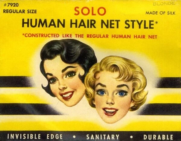 Vintage Hairnet Packaging - Solo Human Hair Net Style