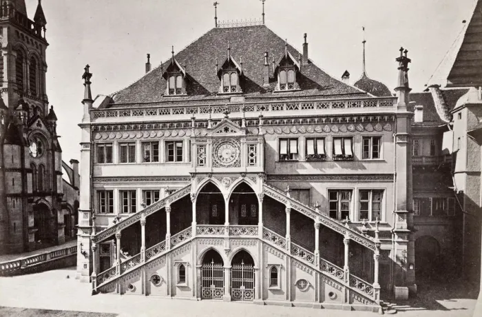 Framed Print : Vintage late 19th century photograph - Hotel de Ville Framed Print : Vintage late 19th century photograph - Hotel de Ville