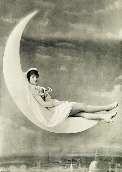 Framed Print : Violet Friend, reclining on a crescent moon Framed Print : Violet Friend, reclining on a crescent moon