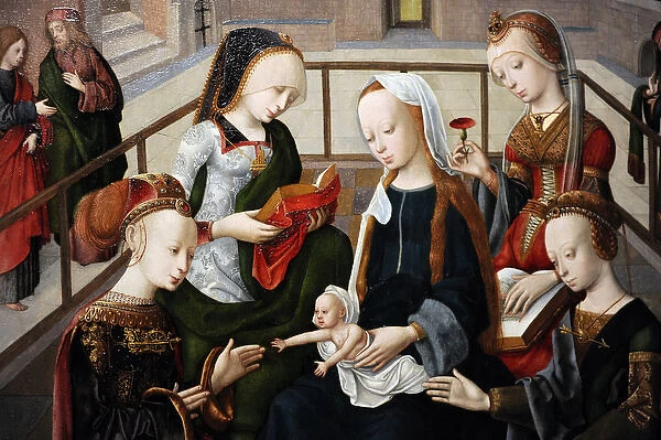 The Virgin and Child with Four Holy Virgins, c. 1495-1500, b