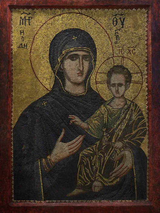 Framed Print : The Virgin and Child. Mosaic. 12th-13th centuries Framed Print : The Virgin and Child. Mosaic. 12th-13th centuries