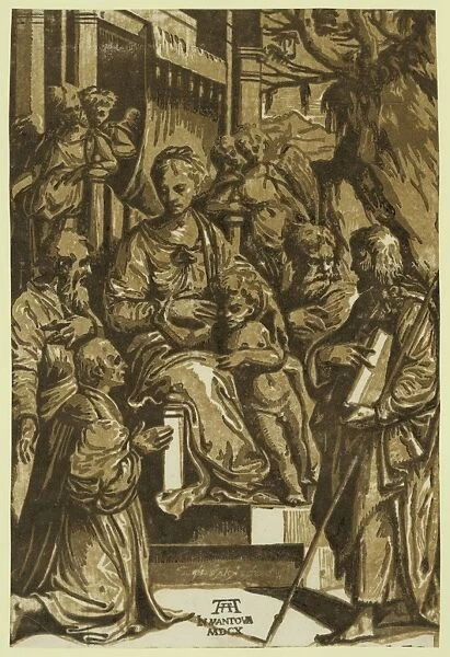 The Virgin and child surrounded by saints and kneeling donor