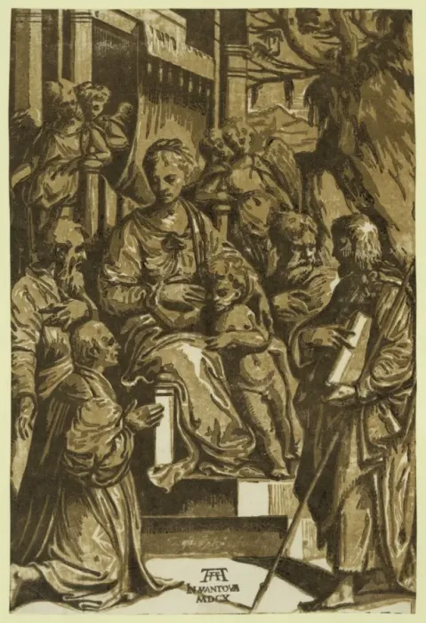 Framed Print : The Virgin and child surrounded by saints and kneeling donor Framed Print : The Virgin and child surrounded by saints and kneeling donor