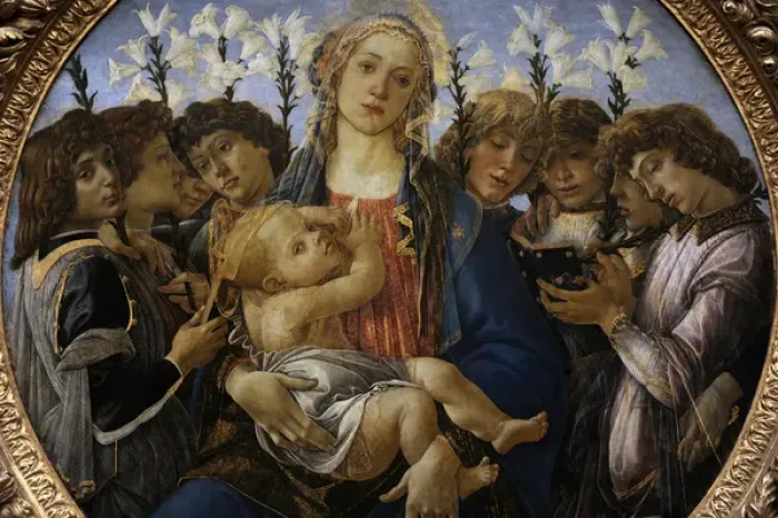 Framed Print : Virgin Mary with Child and angels singing, 1477, by Sandro B Framed Print : Virgin Mary with Child and angels singing, 1477, by Sandro B