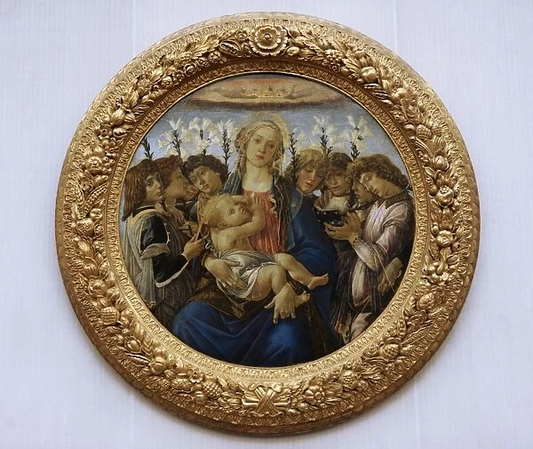 Virgin Mary with Child and angels singing, 1477, by Sandro B