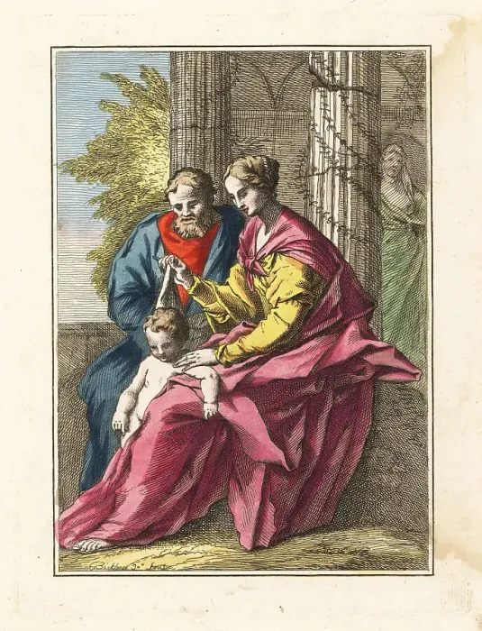 Framed Print : The Virgin Mary and Joseph holding the infant Jesus Framed Print : The Virgin Mary and Joseph holding the infant Jesus