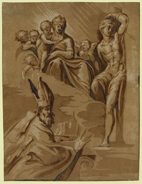 The Virgin, St. Sebastian and a holy bishop