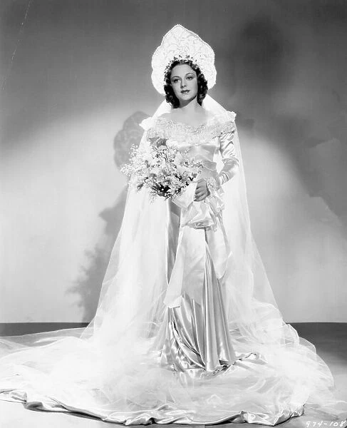 Virginia Field in her bridal gown designed by Dolly Tree