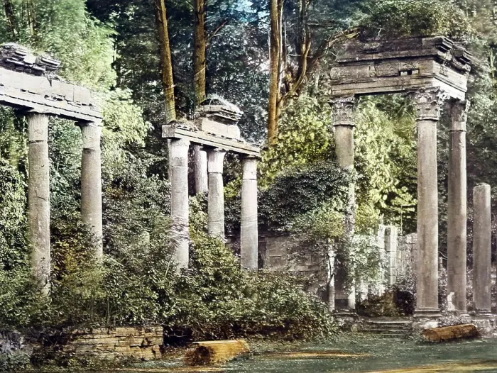 Framed Print : Virginia Water ruins, Windsor Great Park (hand) Framed Print : Virginia Water ruins, Windsor Great Park (hand)