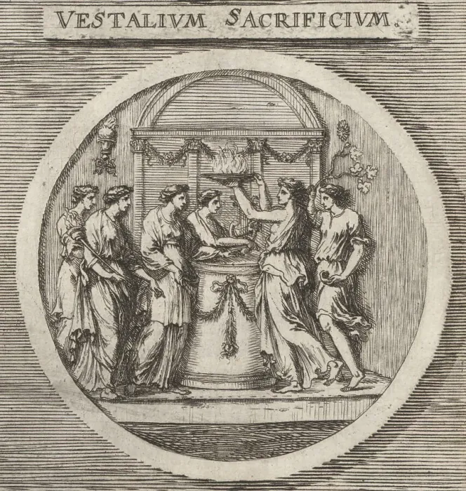Framed Print : Virgins making a sacrifice to the Roman goddess Vesta Framed Print : Virgins making a sacrifice to the Roman goddess Vesta