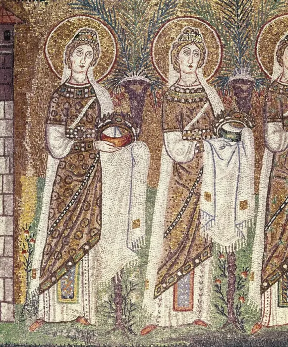 Framed Print : Virgins procession. 6th century. ITALY. Ravenna Framed Print : Virgins procession. 6th century. ITALY. Ravenna