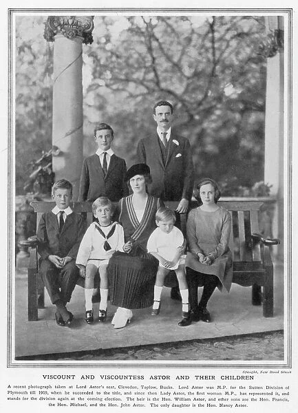 Viscount and Viscountess Astor and their children