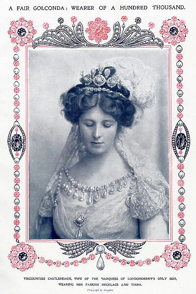 Viscountess Castlereagh in her famous necklace & tiara