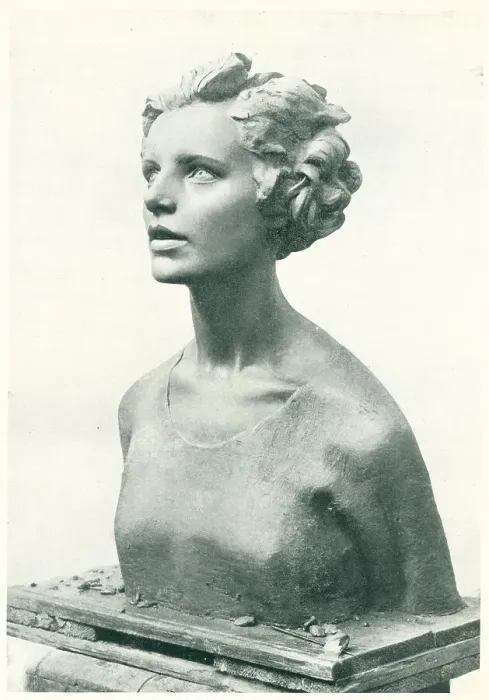 Framed Print : Visions. A sculptural bust which portrays a woman staring somewhat absently Framed Print : Visions. A sculptural bust which portrays a woman staring somewhat absently