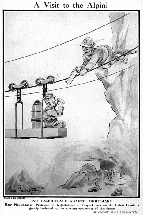 Framed Print : A Visit to the Alpini by Bruce Bairnsfather, WW1 cartoon Framed Print : A Visit to the Alpini by Bruce Bairnsfather, WW1 cartoon