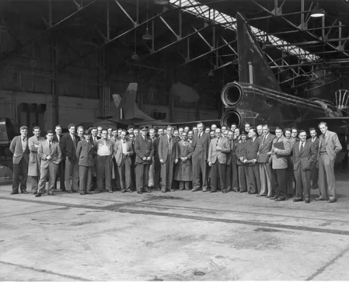 Framed Print : A visit by Duncan Sandys to Boscombe Down Framed Print : A visit by Duncan Sandys to Boscombe Down