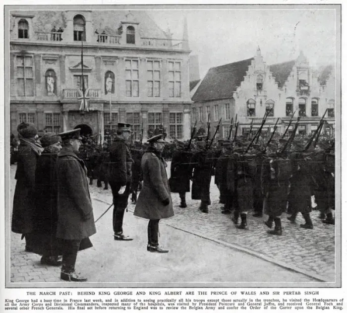 Framed Print : Visit of King George V to British troops 1914 Framed Print : Visit of King George V to British troops 1914