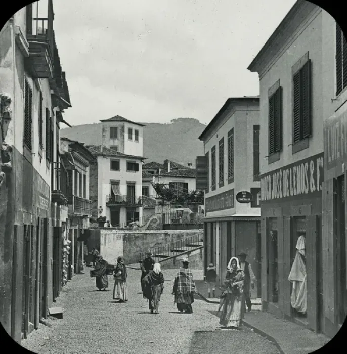 Framed Print : Visit to Madeira - A Street in the Town Framed Print : Visit to Madeira - A Street in the Town