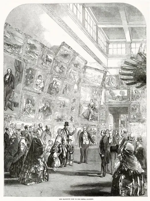Framed Print : Visit by Queen Victoria and Prince Albert to the Royal Academys galleries in London Framed Print : Visit by Queen Victoria and Prince Albert to the Royal Academys galleries in London