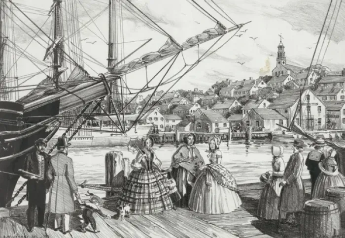 Framed Print : A visit to the wharf, Nantucket Framed Print : A visit to the wharf, Nantucket