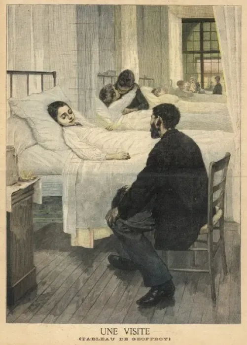Framed Print : Visiting Time 1893 Framed Print : Visiting Time 1893
