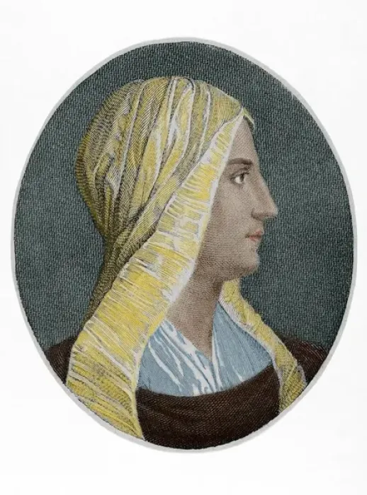 Framed Print : Vittoria Colonna (1490-1547). Engraving. Colored Framed Print : Vittoria Colonna (1490-1547). Engraving. Colored