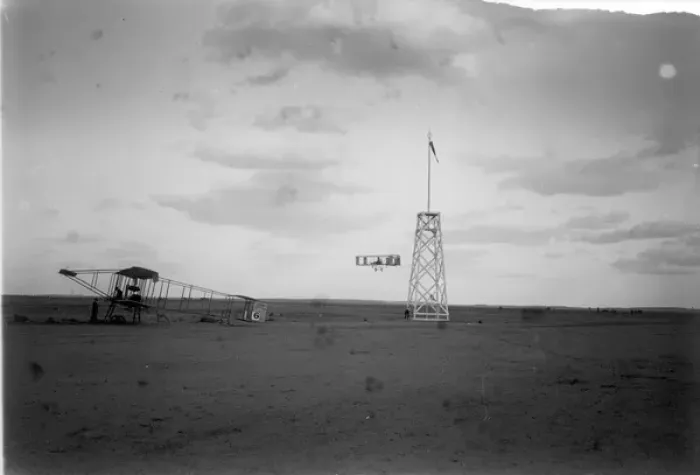 Framed Print : A Voisin flies over a Farman Framed Print : A Voisin flies over a Farman