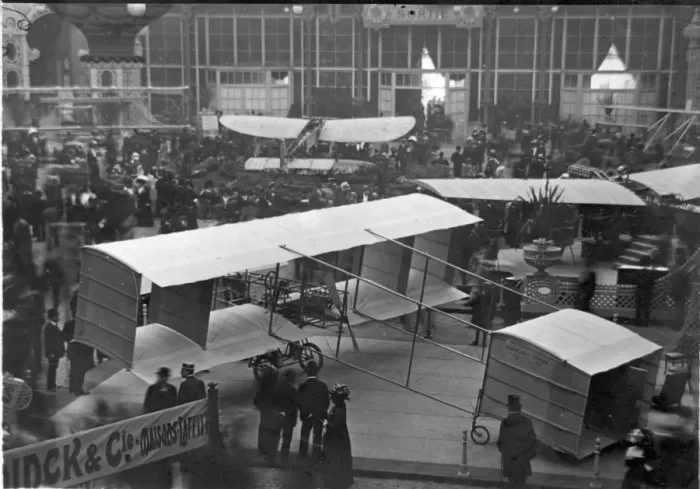 Framed Print : Voisin Freres Biplane at the Salon Aeronautique in 1909