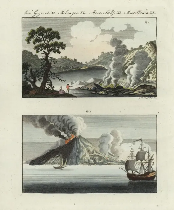 Framed Print : Volcanic activity in Italy, 18th century Framed Print : Volcanic activity in Italy, 18th century