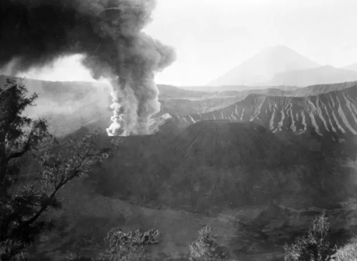 Framed Print : Volcano Erupting, Java Framed Print : Volcano Erupting, Java