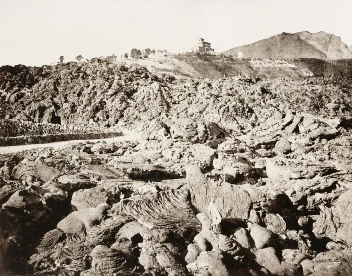 Framed Print : Volcano lava field on Mount Vesuvius, Naples, Italy Framed Print : Volcano lava field on Mount Vesuvius, Naples, Italy