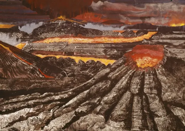 Framed Print : Volcanoes on the early Earth Framed Print : Volcanoes on the early Earth