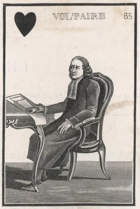 Framed Print : Voltaire Playing Card Framed Print : Voltaire Playing Card