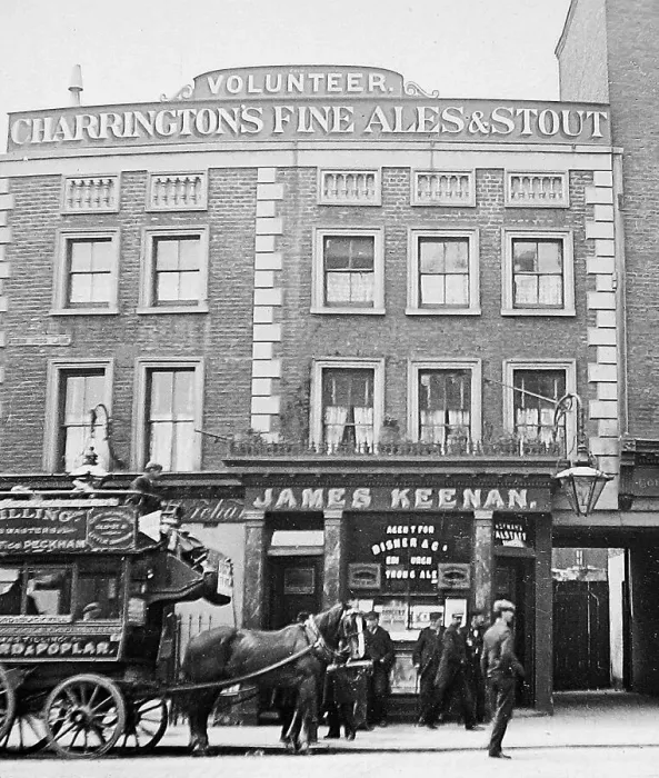 Framed Print : The Volunteer pub, Poplar, London and a Tilling horse bus Framed Print : The Volunteer pub, Poplar, London and a Tilling horse bus