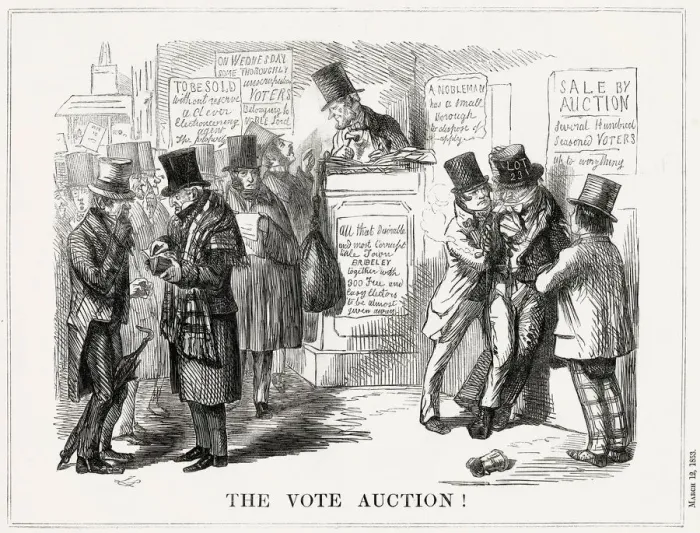 Framed Print : THE VOTE AUCTION